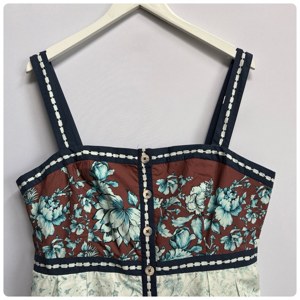 NWT Anthropologie Maeve Sleeveless Square-Neck Button-Front Midi Dress, L - Picture 6 of 14